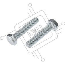 Болт шестигранный KRANZ DIN 933, 8х40,  пакет (2шт.)