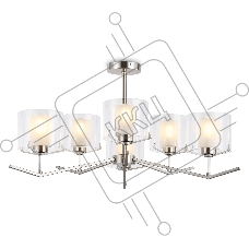 Люстра Ambrella light LH57002/6 SN/FR никель/белый матовый E14/6 max 40W D850*420