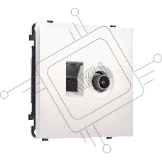 Комплект механизма розетки компьютерной + TV оконечной SIGMA Жемчуг RJ-45 (8P8C) CAT6/50-870MHz 1dB с/ш QUANT PRO (SP2125, PR195)