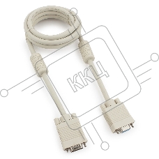 Кабель Gembird CC-PPVGAX-6, Кабель удлинитель VGA Premium ,1.8м,15M/15F,тройн. экран,феррит. кольца,пакет