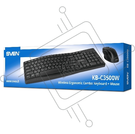 Беспроводной набор клавиатура+мышь SVEN KB-C3500W (2,4 GHz, 106 кл, 800-1600DPI)