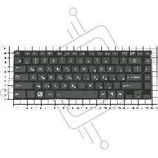 Клавиатура для ноутбука Toshiba L800 L830 черная с черной рамкой