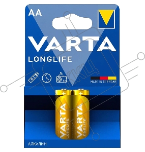 Батарейки VARTA Long Life AA блистер 2  04106101412 