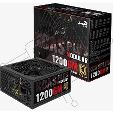Блок питания Aerocool / Formula KCAS PLUS 1200GM V2, 1200Вт, 80 PLUS Gold, модульный, 140мм, черный