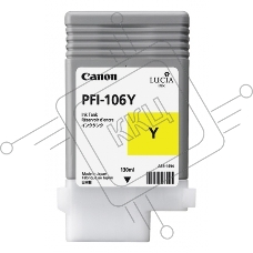 Картридж струйный Canon PFI-106 Y (6624B001) желтый (130 мл) для Canon iPF6300S/6400/6450