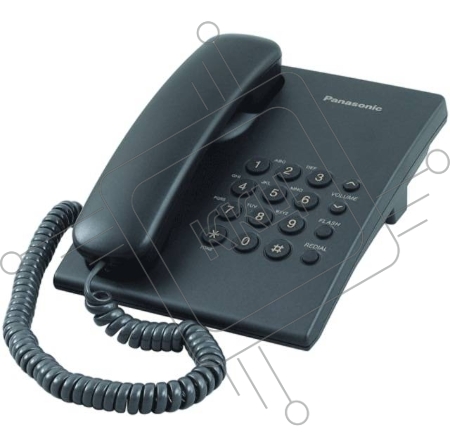 Телефон Panasonic KX-TS2350RUB (черный) {повтор номера, регул-ка громкости, кр.на стену}
