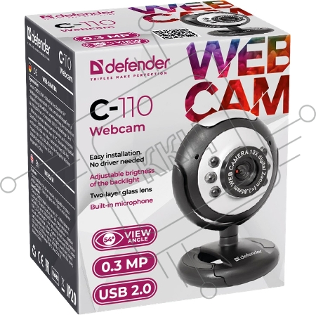 Цифровая камера Defender C-110 {0.3МП, USB, 640x480}   63110