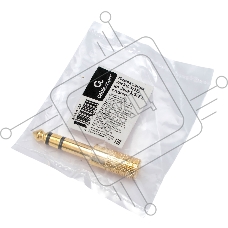 Аудио переходник Cablexpert A-35M-63F,  Jack3.5(M) на Jack6.3(F) стерео,  золотой, пакет