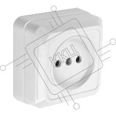 Розетка 2П открытой установки IP20 10А 250В (керамика) белая  Альфа General
