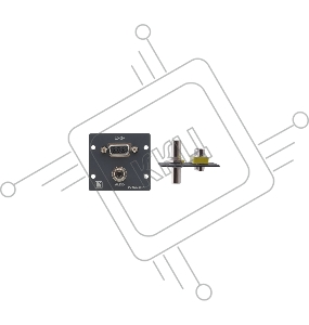 Модули-вставки Kramer Electronics WXA-2P(G) для VGA (розетка-розетка) и стерео аудио (3,5-мм розетка-розетка). Цвет серый.