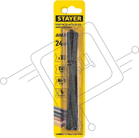 Универсальное полотно STAYER Junior 1565-S10_z02 для мини-ножовки 150 мм, 24 TPI, металл, пластик, дерево, 10 шт