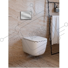 Инсталляция с унитазом комплект BAU NEO 6 в 1: унитаз подвесной безободковый торнадо Bau Dream 51х35, быстросъемное сиденье микролифт, кнопка смыва BAU Stil, хром