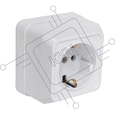 Розетка 2П+3 открытой установки IP20 16А 250В (керамика) белая Альфа General