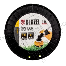 Леска для триммера звезда, 3,0мм х 166м, на DIN катушке FLEX CORD Denzel