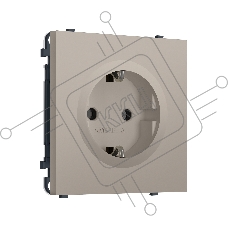 Комплект механизма электрической розетки SIGMA Серо-бежевый матовый 50Hz 2P+E с/з 16A-250V QUANT PRO (SP3660, PR141)