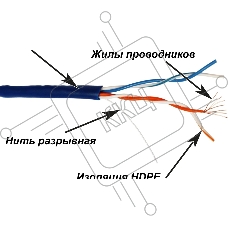 Кабель информационный Lanmaster TWT-5EUTP2PT-BL cat.5e UTP 2 пары 24AWG PVC внутренний 305м синий