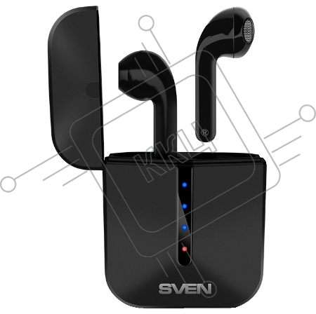 Беспроводная гарнитура SVEN E-335B, черный (Bluetooth, TWS, зарядный кейс)