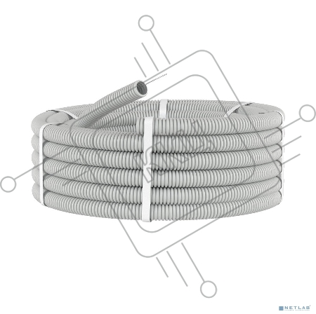 Труба гофрированная ПВХ d25мм с протяж. сер. (уп.25м) ДКС 9192525