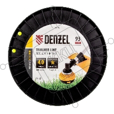 Леска для триммера звезда, 4,0мм х 93м, на DIN катушке FLEX CORD Denzel