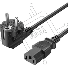 Кабель питания Vention C5, угловая вилка - 1.8м. Чёрный