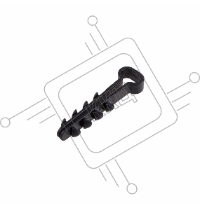 Дюбель-хомут нейлоновый прямоугольный REXANT 5-8 мм, черный, упаковка 100 шт.