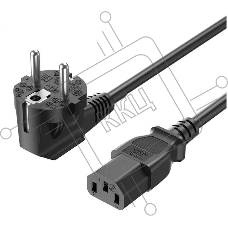 Кабель питания Vention C13, угловая вилка - 1.8м. Чёрный