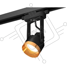 Светильник Ambrella light XT6602044 PBK/PYG черный полированный/золото желтое полированное MR16 GU10 (C6602, N6134)