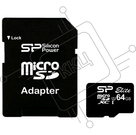 Флеш карта microSDXC 64Gb Class10 Silicon Power SP064GBSTXBU1V10-SP + adapter