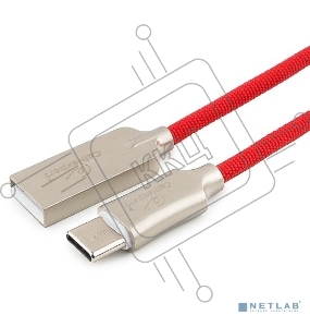 Кабель USB 2.0 Cablexpert CC-P-USBC02R-1.8M, AM/Type-C, серия Platinum, длина 1.8м, красный, блистер