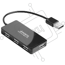 Хаб Greenconnect USB 2.0 GCR-UH244B на 4 порта 0,15m, black (GCR-UH244B)