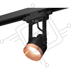 Светильник Ambrella light XT6602045 PBK/PPG черный полированный/золото розовое полированное MR16 GU10 (C6602, N6135)