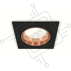 Комплект встраиваемого светильника Ambrella light XC6521005 SBK/PPG черный песок/золото розовое полированное MR16 GU5.3 (C6521, N6114)