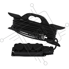 Удлинитель-шнур на рамке Rexant КГ 3х1.5, 10 м, 3 гнезда, морозостойкий, с/з, 16 А, 3500 Вт, IP44 (Сделано в России)