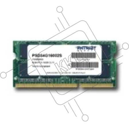 Память Patriot SL 4Gb DDR3 1600MHz  SO-DIMM PSD34G16002S RTL 1*4GB PC3-12800 CL11  204-pin 1.5В