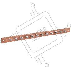 Шина заземл. 483х25x3мм медь ШМТ М1 12 точек подключ. М6 ITK