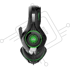 Гарнитура игровая CROWN CMGH-102T Black&green (Подключение USB, встроенная аудио карта, Частотный диапазон: 20Гц-20,000 Гц,Кабель 2.1м,Размер D 250мм)