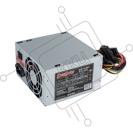 Блок питания 500W ExeGate AB500, ATX, PC, 8cm fan, 24p+4p, 3*SATA, 2*IDE, FDD + кабель 220V в комплекте