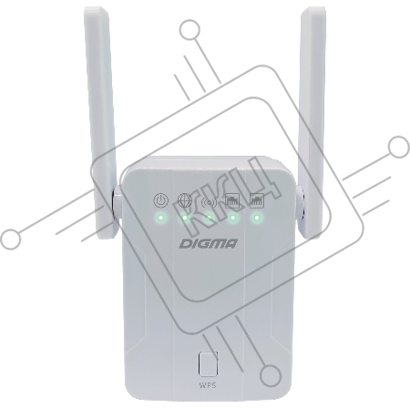Повторитель беспроводного сигнала Digma D-WR300 10/100BASE-TX белый (упак.:1шт)