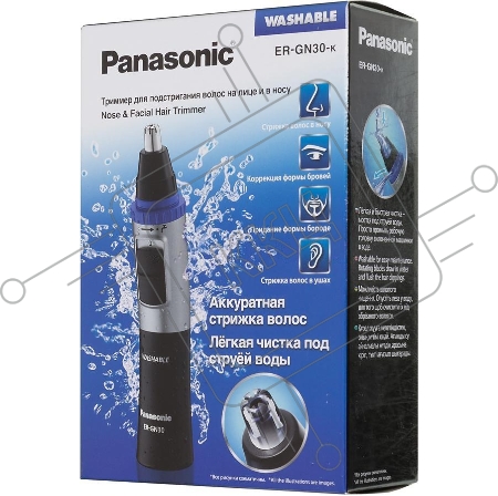 Триммер Panasonic ER-GN30-K черный/серебристый (насадок в компл:1шт)