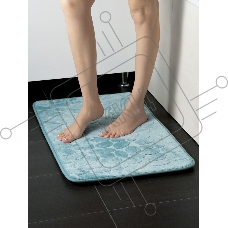 Коврик для ванной Еврогарант Pietra, 50х80см, аквамарин, память формы