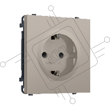 Комплект механизма электрической розетки SIGMA Серо-бежевый матовый 50Hz 2P+E с/з с/ш 16A-250V QUANT PRO (SP3670, PR141)