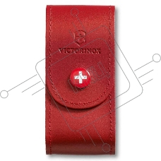 Чехол из нат.кожи Victorinox Leather Belt Pouch (4.0521.1) красный с застежкой на кнопке без упаковки