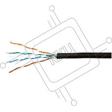 Кабель SkyNet Light UTP outdoor 4x2x0,46, медный, FLUKE TEST, кат.5e, однож., 100 м, box, черный