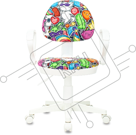 Кресло детское Бюрократ KD-3/WH/ARM мультиколор маскарад крестовина пластик пластик белый