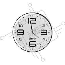 Часы настенные Centek СТ-7101 White 30 см диам., круг, ОБЪЕМНЫЕ ЦИФРЫ, плавный ход