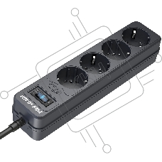 Сетевой фильтр Pilot sG-Max 5 outlets (GP), 15А/3.3 kVt, automatic circuit-breaker, 1.8 m, gfaphite