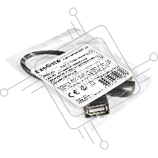 Удлинитель USB 2.0 ExeGate EX-CC-USB2-AMAF-0.15L (Am/Af, угловой 90-градусный коннектор (горизонтальный левый), 0,15м)