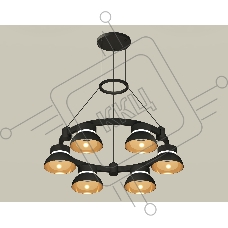 Светильник Ambrella light XR92051002/6 SBK/PYG/CL черный песок/золото желтое полированное/прозрачный GX53 (A9205,C9232,N8145)