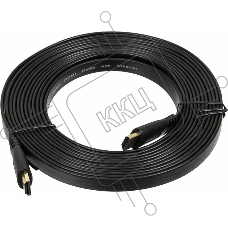 Кабель аудио-видео High Speed ver.1.4 Flat HDMI (m)/HDMI (m) 5м. позолоченные контакты черный