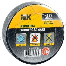 Изолента ПВХ 0.13х15мм (рул.10м) черн. ИЭК UIZ-13-10-10M-K02